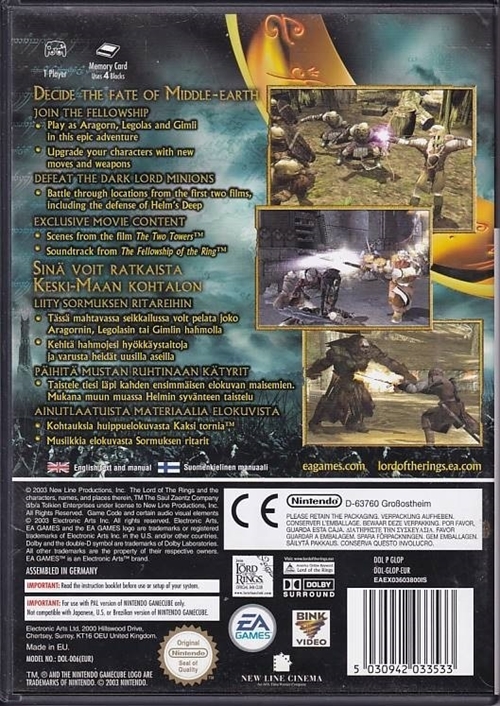 The Lord of the Rings The Two Towers - GameCube (B Grade) (Genbrug)